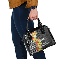 Samoa Tribal Hibiscus Flowers Shoulder Handbag LT9 - Polynesian Pride