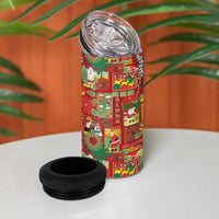 Mele Kalikimaka Pakalana Pikake Lei 4 in 1 Can Cooler Tumbler Hawaiian Rodeo Paniolo Omaomao Palaka LT9 - Polynesian Pride