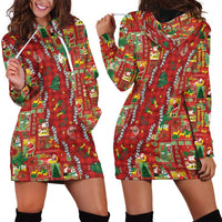 Mele Kalikimaka Pakalana Pikake Lei Hoodie Dress Hawaiian Rodeo Paniolo Omaomao Palaka LT9 - Polynesian Pride