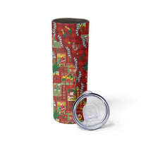 Mele Kalikimaka Pakalana Pikake Lei Skinny Tumbler Hawaiian Rodeo Paniolo Omaomao Palaka LT9 - Polynesian Pride
