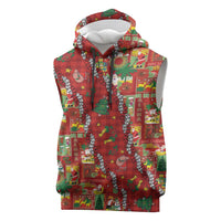 Mele Kalikimaka Pakalana Pikake Lei Sleeveless Hoodie Hawaiian Rodeo Paniolo Omaomao Palaka LT9 Green - Polynesian Pride