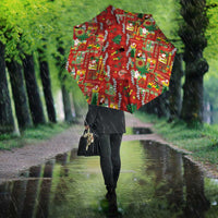 Mele Kalikimaka Pakalana Pikake Lei Umbrella Hawaiian Rodeo Paniolo Omaomao Palaka - Polynesian Pride