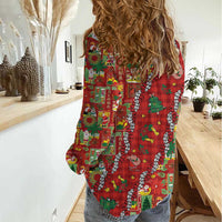 Mele Kalikimaka Pakalana Pikake Lei Women Casual Shirt Hawaiian Rodeo Paniolo Omaomao Palaka LT9 - Polynesian Pride
