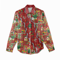 Mele Kalikimaka Pakalana Pikake Lei Women Casual Shirt Hawaiian Rodeo Paniolo Omaomao Palaka LT9 - Polynesian Pride