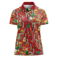 Mele Kalikimaka Pakalana Pikake Lei Women Polo Shirt Hawaiian Rodeo Paniolo Omaomao Palaka LT9 Female Green - Polynesian Pride