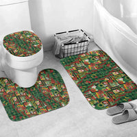 Mele Kalikimaka Pakalana Pikake Lei Bathroom Set Hawaiian Rodeo Paniolo Ulaula Palaka LT9 Mat Set Only (3 pcs) One Size Red - Polynesian Pride