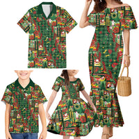Mele Kalikimaka Pakalana Pikake Lei Family Matching Mermaid Dress and Hawaiian Shirt Hawaiian Rodeo Paniolo Ulaula Palaka LT9 - Polynesian Pride