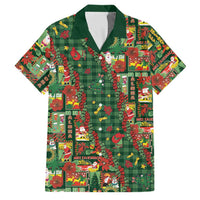 Mele Kalikimaka Pakalana Pikake Lei Family Matching Mermaid Dress and Hawaiian Shirt Hawaiian Rodeo Paniolo Ulaula Palaka LT9 Dad's Shirt - Short Sleeve Red - Polynesian Pride