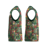 Mele Kalikimaka Pakalana Pikake Lei Christmas Knitted V-Neck Vest Hawaiian Rodeo Paniolo Ulaula Palaka LT9 - Polynesian Pride