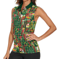 Mele Kalikimaka Pakalana Pikake Lei Women Sleeveless Polo Shirt Hawaiian Rodeo Paniolo Ulaula Palaka LT9 - Polynesian Pride