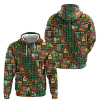 Mele Kalikimaka Pakalana Pikake Lei Zip Hoodie Hawaiian Rodeo Paniolo Ulaula Palaka - Polynesian Pride