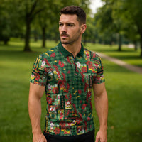 Mele Kalikimaka Pakalana Pikake Lei Zipper Polo Shirt Hawaiian Rodeo Paniolo Ulaula Palaka LT9 - Polynesian Pride