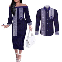 Tonga Queen Salote College 100 years Couples Matching Off The Shoulder Long Sleeve Dress and Long Sleeve Button Shirt QSC 1926-2026 Tongan Pattern