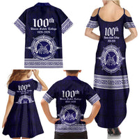 Tonga Queen Salote College 100 years Family Matching Summer Maxi Dress and Hawaiian Shirt QSC 1926-2026 Tongan Pattern LT9 - Polynesian Pride
