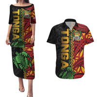 Personalised Tonga Emancipation Day Couples Matching Puletasi and Hawaiian Shirt Puleanga Fakatui O Since 1970 LT9 Red - Polynesian Pride
