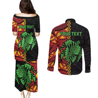 Personalised Tonga Emancipation Day Couples Matching Puletasi and Long Sleeve Button Shirt Puleanga Fakatui O Since 1970 LT9 - Polynesian Pride