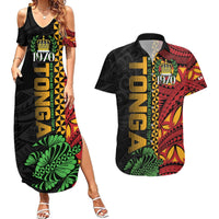 Personalised Tonga Emancipation Day Couples Matching Summer Maxi Dress and Hawaiian Shirt Puleanga Fakatui O Since 1970 LT9 Red - Polynesian Pride