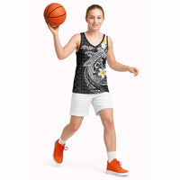 Aloha Hammerhead Shark Basketball Jersey Black Hawaiian Kakau Tribal Tattoo - Polynesian Pride