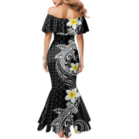 Aloha Hammerhead Shark Family Matching Mermaid Dress and Hawaiian Shirt Black Hawaiian Kakau Tribal Tattoo LT9 - Polynesian Pride