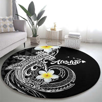 Aloha Hammerhead Shark Round Carpet Black Hawaiian Kakau Tribal Tattoo LT9 - Polynesian Pride