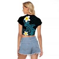 Aloha Hammerhead Shark Raglan Cropped T Shirt Calypso Hawaiian Kakau Tribal Tattoo