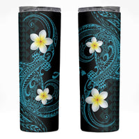 Aloha Hammerhead Shark Skinny Tumbler Calypso Hawaiian Kakau Tribal Tattoo LT9 Blue - Polynesian Pride