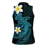 Aloha Hammerhead Shark Women Sleeveless Polo Shirt Calypso Hawaiian Kakau Tribal Tattoo LT9 - Polynesian Pride