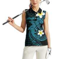 Aloha Hammerhead Shark Women Sleeveless Polo Shirt Calypso Hawaiian Kakau Tribal Tattoo LT9 - Polynesian Pride