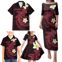 Aloha Hammerhead Shark Family Matching Puletasi and Hawaiian Shirt Feverish Pink Hawaiian Kakau Tribal Tattoo LT9 - Polynesian Pride