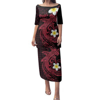 Aloha Hammerhead Shark Family Matching Puletasi and Hawaiian Shirt Feverish Pink Hawaiian Kakau Tribal Tattoo LT9 Mom's Dress Pink - Polynesian Pride