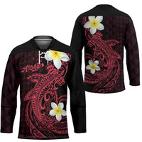 Aloha Hammerhead Shark Hockey Jersey Feverish Pink Hawaiian Kakau Tribal Tattoo - Polynesian Pride