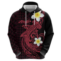 Aloha Hammerhead Shark Hoodie Feverish Pink Hawaiian Kakau Tribal Tattoo