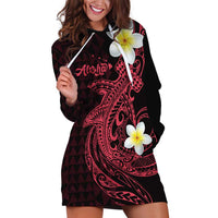 Aloha Hammerhead Shark Hoodie Dress Feverish Pink Hawaiian Kakau Tribal Tattoo LT9 Pink - Polynesian Pride