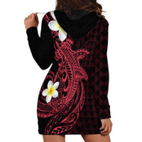 Aloha Hammerhead Shark Hoodie Dress Feverish Pink Hawaiian Kakau Tribal Tattoo LT9 - Polynesian Pride