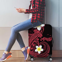 Aloha Hammerhead Shark Luggage Cover Feverish Pink Hawaiian Kakau Tribal Tattoo