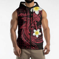 Aloha Hammerhead Shark Sleeveless Zip Hoodie Feverish Pink Hawaiian Kakau Tribal Tattoo LT9 - Polynesian Pride