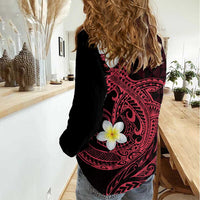 Aloha Hammerhead Shark Women Casual Shirt Feverish Pink Hawaiian Kakau Tribal Tattoo LT9 - Polynesian Pride