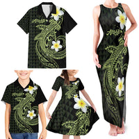 Aloha Hammerhead Shark Family Matching Tank Maxi Dress and Hawaiian Shirt Lime Rickey Hawaiian Kakau Tribal Tattoo LT9 - Polynesian Pride