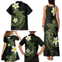 Aloha Hammerhead Shark Family Matching Tank Maxi Dress and Hawaiian Shirt Lime Rickey Hawaiian Kakau Tribal Tattoo LT9 - Polynesian Pride