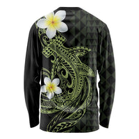 Aloha Hammerhead Shark Long Sleeve Shirt Lime Rickey Hawaiian Kakau Tribal Tattoo LT9 - Polynesian Pride