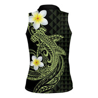 Aloha Hammerhead Shark Women Sleeveless Polo Shirt Lime Rickey Hawaiian Kakau Tribal Tattoo LT9 - Polynesian Pride