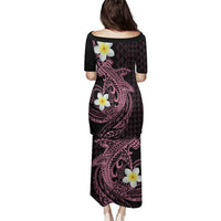 Aloha Hammerhead Shark Family Matching Puletasi and Hawaiian Shirt Vivacious Pink Hawaiian Kakau Tribal Tattoo LT9 - Polynesian Pride