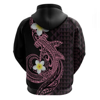 Aloha Hammerhead Shark Hoodie Vivacious Pink Hawaiian Kakau Tribal Tattoo
