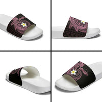 Aloha Hammerhead Shark Slide Sandals Vivacious Pink Hawaiian Kakau Tribal Tattoo - Polynesian Pride