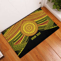 Personalised Tonga Ha apai High School Rubber Doormat Ngatu Fonulei Pattern