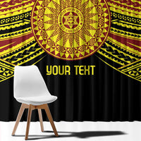 Personalised Tonga Ha apai High School Window Curtain Ngatu Fonulei Pattern