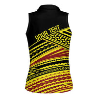 Personalised Tonga Ha apai High School Women Sleeveless Polo Shirt Ngatu Fonulei Pattern
