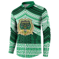 Personalised Tonga Saineha High School Button Sweatshirt Polynesian Ngatu Tribal