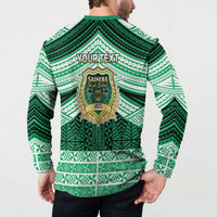 Personalised Tonga Saineha High School Button Sweatshirt Polynesian Ngatu Tribal