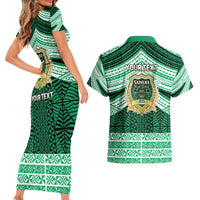 Personalised Tonga Saineha High School Couples Matching Short Sleeve Bodycon Dress and Hawaiian Shirt Polynesian Ngatu Tribal